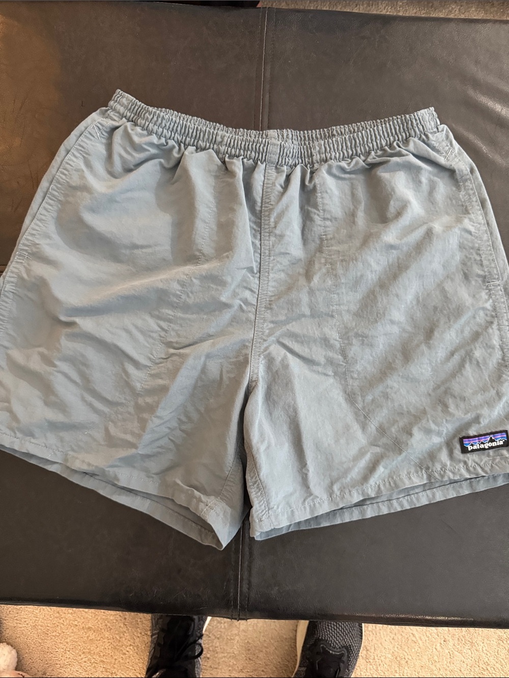 Patagonia Men's Pale Blue Elastic-Waist Athletic Shorts